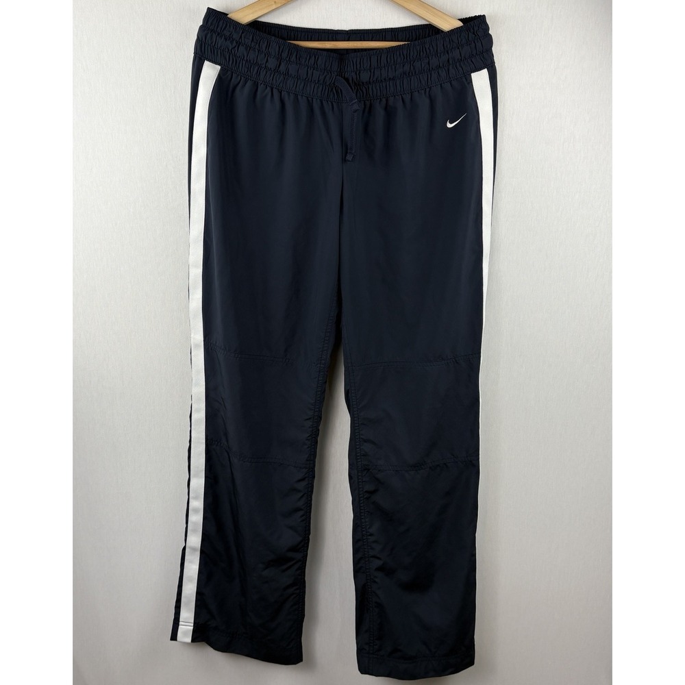 Vintage Nike Track Pants Womens L 12-14  Navy Lined Orange Tag Athletic Dept Y2K